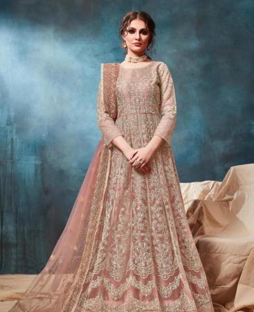 Picture of Magnificent Dusty Peach Anarkali Salwar Kameez