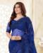 Picture of Shapely Royal Blue Net Saree