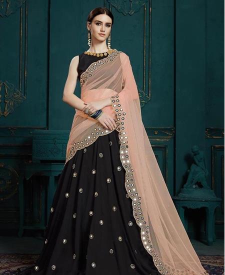 Picture of Enticing Black Lehenga Choli