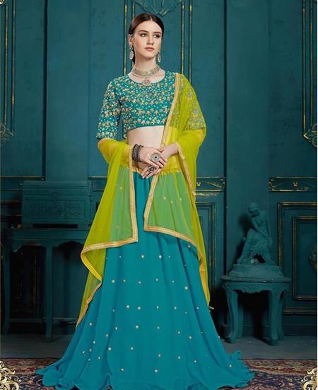 Picture of Bewitching Blue Lehenga Choli