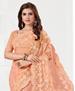 Picture of Statuesque Peach Net Saree