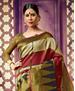 Picture of Beauteous Olive Green & Maroon Silk Saree