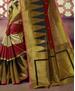 Picture of Beauteous Olive Green & Maroon Silk Saree