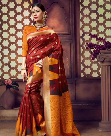 Picture of Appealing Maroon Silk Saree