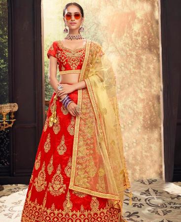 Picture of Delightful Red Lehenga Choli