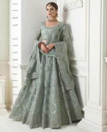 Picture of Ideal Teal Grey Lehenga Choli