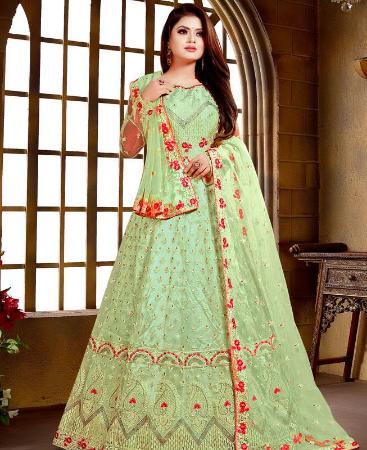 Picture of Good Looking Green Anarkali Salwar Kameez