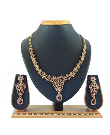 Picture of Good Looking Maroon Necklace Set