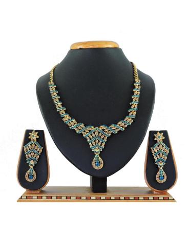 Picture of Fascinating Sky Blue Necklace Set