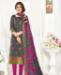 Picture of Well Formed Grey Straight Cut Salwar Kameez