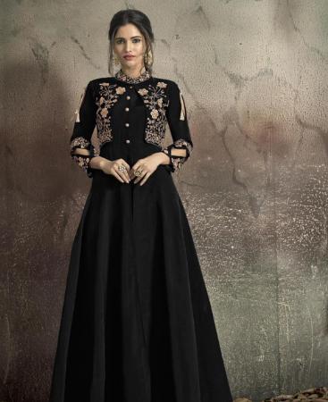 Picture of Radiant Black Readymade Gown