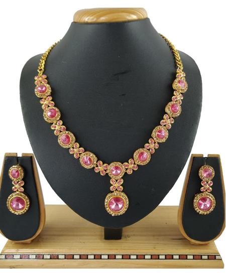 Picture of Lovely Pink Necklace Set