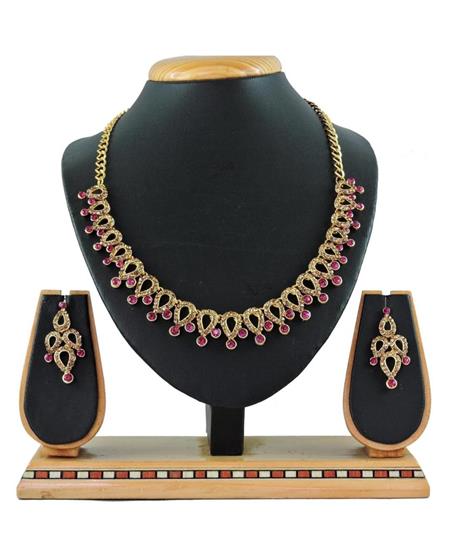 Picture of Charming Rani Pink Necklace Set