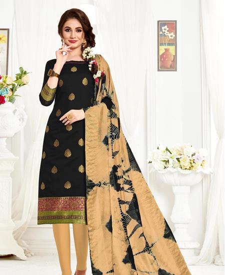 Picture of Sightly Black Straight Cut Salwar Kameez