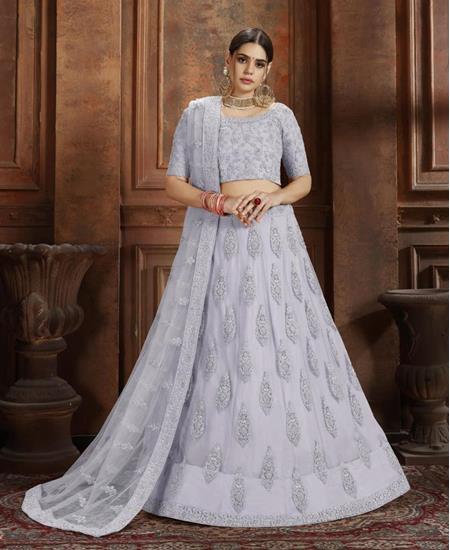 Picture of Superb Grey Lehenga Choli