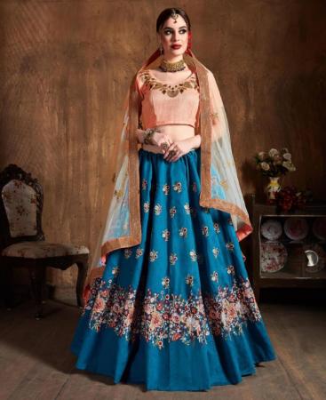 Picture of Excellent Blue Lehenga Choli