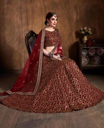 Picture of Superb Maroon Lehenga Choli