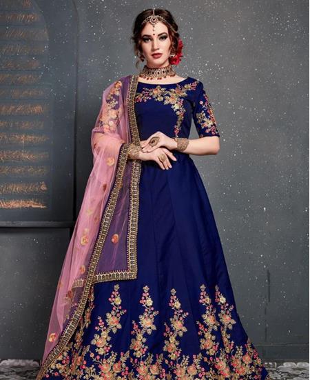 Picture of Marvelous Royal Blue Lehenga Choli