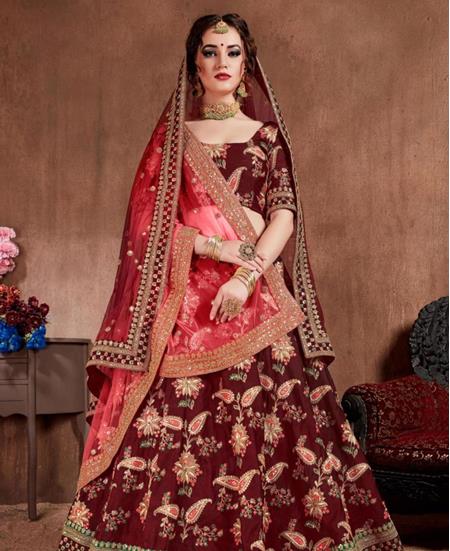 Picture of Beautiful Maroon Lehenga Choli