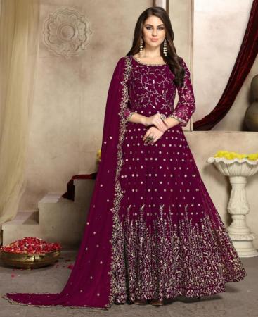 Picture of Resplendent Magenta Pink Anarkali Salwar Kameez