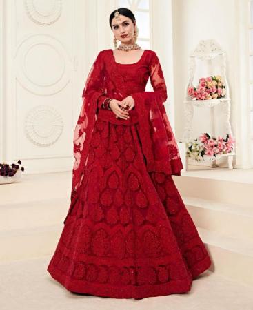 Picture of Good Looking Red Lehenga Choli