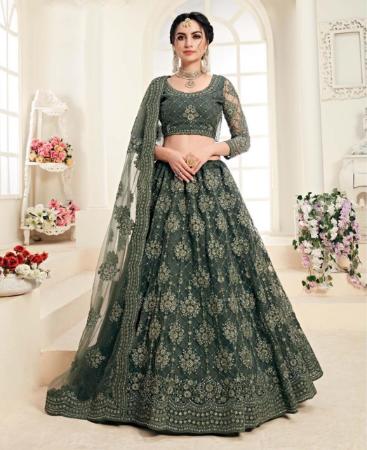 Picture of Resplendent Mehendi Green Lehenga Choli