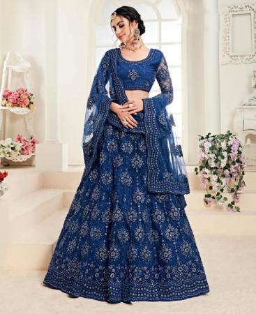 Picture of Sightly Royal Blue Lehenga Choli