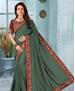 Picture of Stunning Teal Green Silk Saree