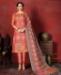 Picture of Comely Dark Peach Straight Cut Salwar Kameez