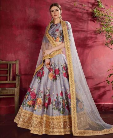 Picture of Delightful Grey Lehenga Choli