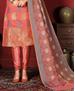 Picture of Comely Dark Peach Straight Cut Salwar Kameez