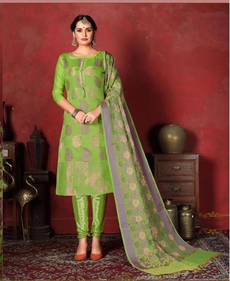 Picture of Statuesque Parrot Green Straight Cut Salwar Kameez