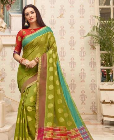 Picture of Good Looking Green Casual Saree