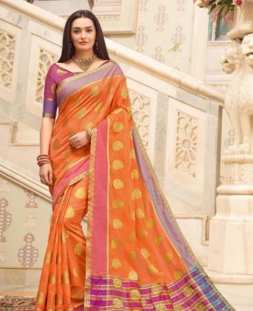 Picture of Comely Orange Casual Saree