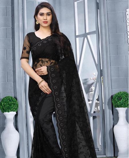 Picture of Fine Black Net Saree