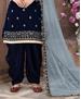 Picture of Grand Navy Blue Patiala Salwar Kameez