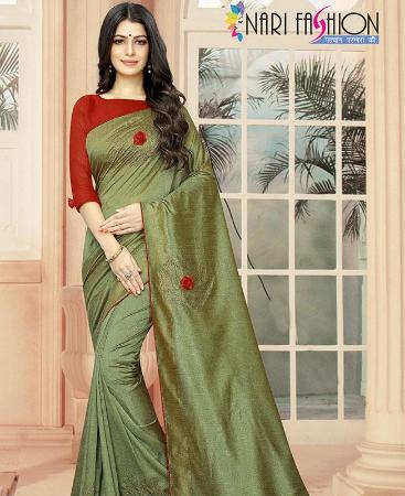 Picture of Radiant Dusty Pista Casual Saree