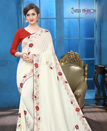 Picture of Marvelous Off White Casual Saree