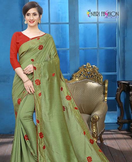 Picture of Ideal Dusty Pista Casual Saree