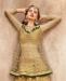 Picture of Good Looking Golden With Green Wedding Salwar Kameez