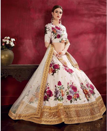 Picture of Delightful Cream Lehenga Choli