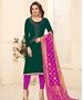 Picture of Resplendent Dark Green Cotton Salwar Kameez