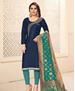 Picture of Resplendent Navy Blue Cotton Salwar Kameez