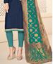 Picture of Resplendent Navy Blue Cotton Salwar Kameez