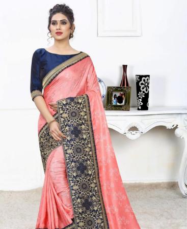 Picture of Nice Peach Silk Saree