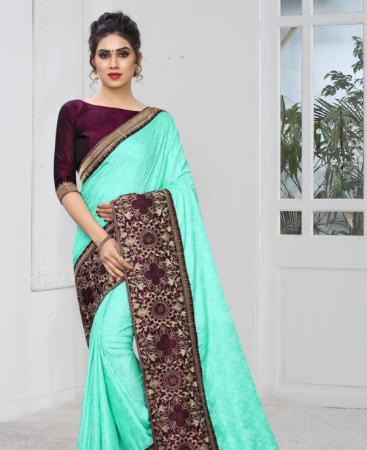 Picture of Sightly Sea Green Silk Saree