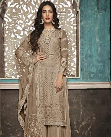 Picture of Grand Beige Straight Cut Salwar Kameez