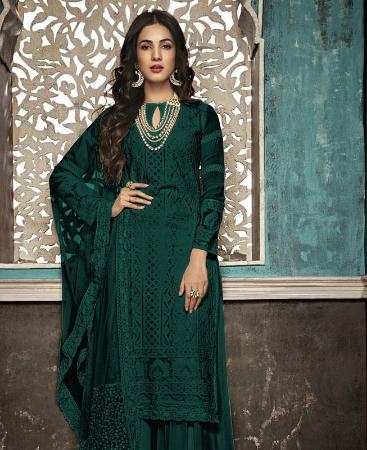 Picture of Graceful Green Straight Cut Salwar Kameez