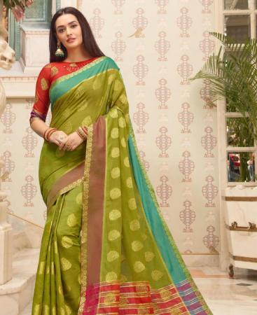 Picture of Nice Mehendi Green Casual Saree