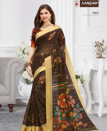 Picture of Classy Dark Brown Casual Saree